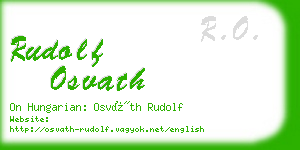 rudolf osvath business card